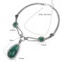 Statement necklace with a natural Malachite center piece