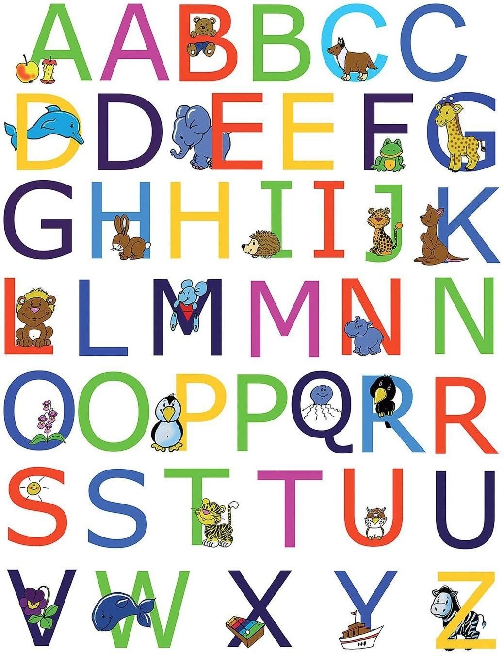 my abc alphabet learn table wall print poster decor 32x24