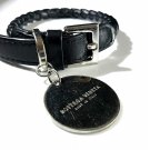 BOTTEGA VENETA Men's Leather Bracelet INTRICIATTO Woven w/ Buckle & Medallion