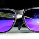 Oakley Frogskins Matte Black/Violet Metal/Japan 1st Generation Sunglasses RARE