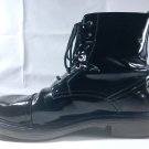SERAFINI TIMES Men's ANKLE BOOTS in Black Polished Leather w Blue Trim 12US/45EU