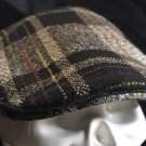Block Headwear Newsboy / Driver's Cap In Black/White/Multicolor Plaid Wool Blend