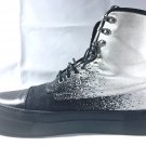 McQ ALEXANDER McQUEEN "Chris" HI-TOP -  in B&W Denim & Leather - 44 EU/11 US