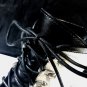 McQ ALEXANDER McQUEEN "Chris" HI-TOP - in B&W Denim & Leather - 44 EU/11 US