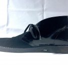 BARNEYS New York COMBO CHUKKA Boot - Patent Leather & Suede - BLACK - Size 12