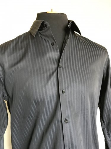 PS Paul Smith Black L/S Button-down Semi-Sheer Vertical Striping SIZE L