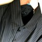 PS Paul Smith Black L/S Button-down Semi-Sheer Vertical Striping SIZE L
