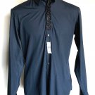 NWT DRIES VAN NOTEN Navy L/S Button-down with Black Emellishment at Collar XL