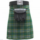 New Handmade Scottish Highlander Kilt For Men in  Irish Heritage Tartan Kilt size 44 colur green