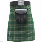 New Handmade Scottish Highlander Kilt For Men in  Irish Heritage Tartan Kilt size 60 colur green