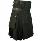 New Men Black Professional Sports Leather Strape Cotton Utility kilt size 32