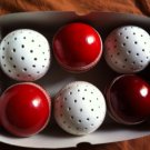 New Red & White Reverse Swing Practice Conforming to MCC Regulation leather cricket balls pack of 6