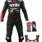 New Aprilia Motorbike Racing Leather Suit Custom Size free matching Gloves and Shoes