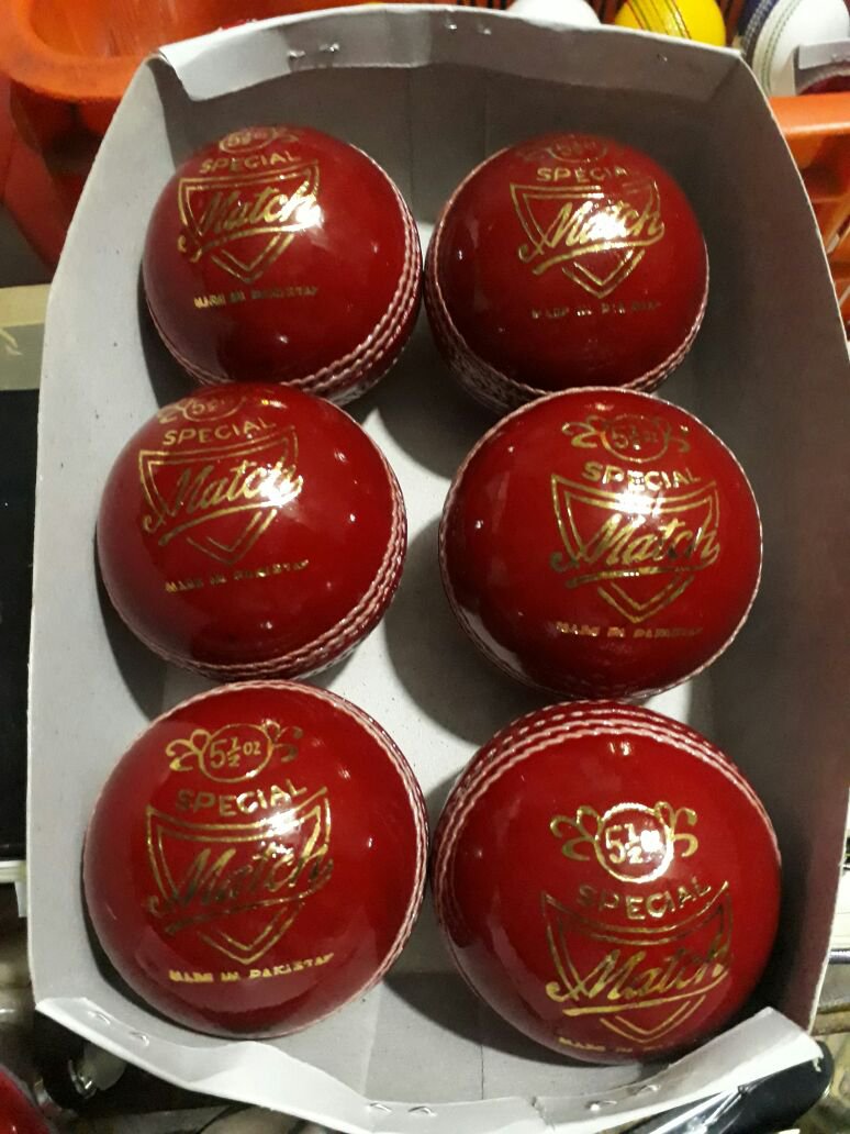 New Red special Match 156 GM MCC Regulation leather cricket balls pack of 6 for 30 overs
