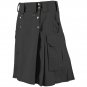 New Tactical Men's Combat Cargo Uniform Battle Utility Unisex Black Kilt Size 30