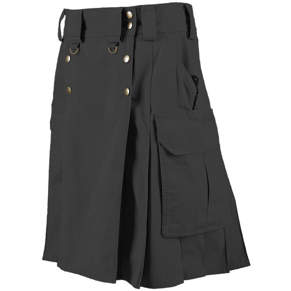 New Tactical Men's Combat Cargo Uniform Battle Utility Unisex Black Kilt Size 32