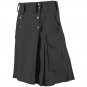 New Tactical Men's Combat Cargo Uniform Battle Utility Unisex Black Kilt Size 50