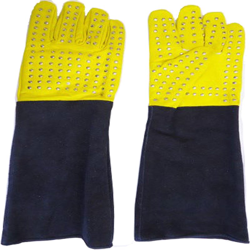 New DC 0036 Snake Catcher Gloves Heavy Duty Reptile Lizards Leather Yellow Gloves