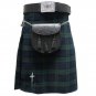 New DC Active men highlender traditional sports black watch tartan kilt size 30