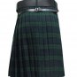 New DC Active men highlender traditional sports black watch tartan kilt size 36