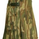 New DC Mens Active Stylish Leather Strap Camo Utility Fashion Kilt 100% Cotton size 42