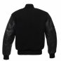 New DC Letterman Black wool Black leather  sleeves varsity jacket size s