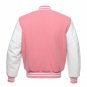 New DC Letterman Pink wool White leather sleeves varsity jacket size xs