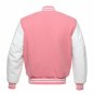 New DC Letterman Pink wool White leather  sleeves varsity jacket size 3xl