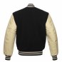 New DC Letterman Black wool Off White leather sleeves varsity jacket size xs