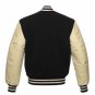 New DC Letterman Black wool Off White leather sleeves varsity jacket size 2xl