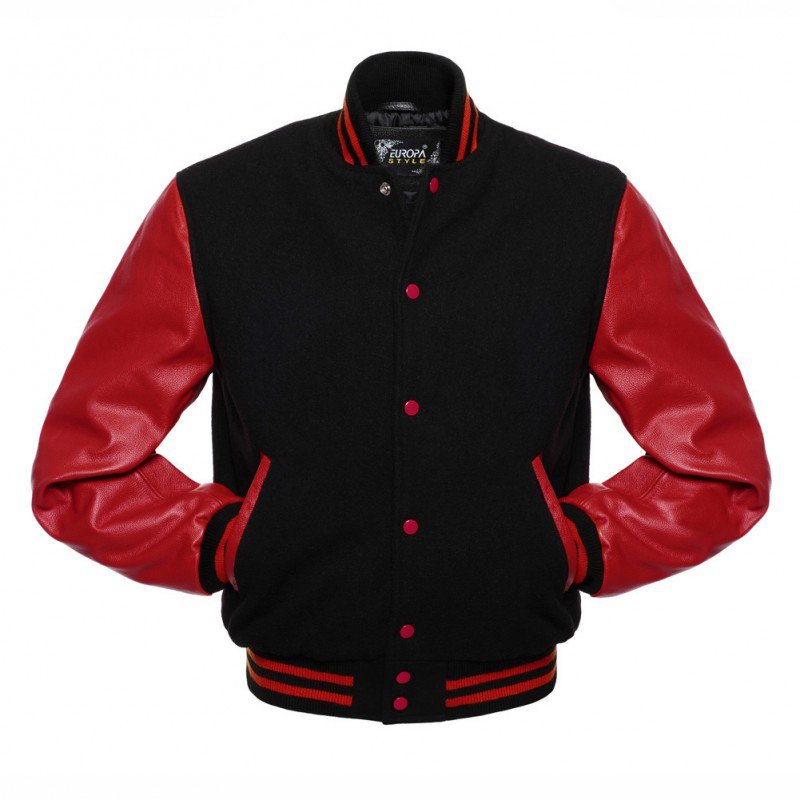 New DC Letterman Black wool Red leather  sleeves varsity jacket size xl