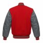 New DC Letterman Red wool Silver leather  sleeves varsity jacket size m