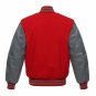 New DC Letterman Red wool Silver leather  sleeves varsity jacket size xl