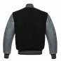 New DC Letterman Black wool Grey leather  sleeves varsity jacket size xs