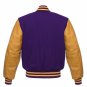 New DC Letterman Purple wool Yellow leather  sleeves varsity jacket size 2xl