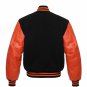 New DC Letterman Black wool Orange leather  sleeves varsity jacket size xl