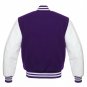 New DC Letterman Purple wool White leather  sleeves varsity jacket size s