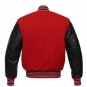 New DC Letterman Red wool Black leather sleeves varsity jacket size xl