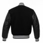New DC Letterman Black wool Black leather sleeves varsity jacket size m