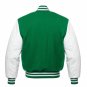 New DC Letterman Green wool White leather sleeves varsity jacket size l