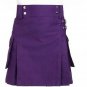 New DC active highlander style modern music women purple ladies cotton kilt size 46