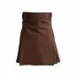 DC Men chocolate brown wedding leather strap cotton utility kilt size 32