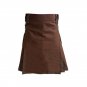 DC Men chocolate brown wedding leather strap cotton utility kilt size 40