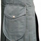 DC Scottish Active Men Utility Sports Traditional Fashion Grey Cotton kilt size 30