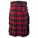 DC Scottish Highland Active Men Modern Pocket Wallace Tartan Utility Kilt size 36
