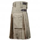 DC  active men highlander  Khaki cotton  utility Wedding kilt size 36