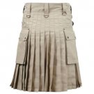 DC  active men highlander  Khaki cotton  utility Wedding kilt size 40