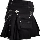 DC Scottish Black Wedding Kilt Men Modern Utility Kilt Men Chain sell a lot size 40