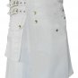 DC Scottish White Men Modern Utility Cotton Kilt Size 30