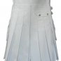 DC Scottish White Men Modern Utility Cotton Kilt Size 50